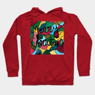 MERRY CHRISTMAS NEUROGRAPHIC _ WATERCOLORS & BLACK LINE Hoodie